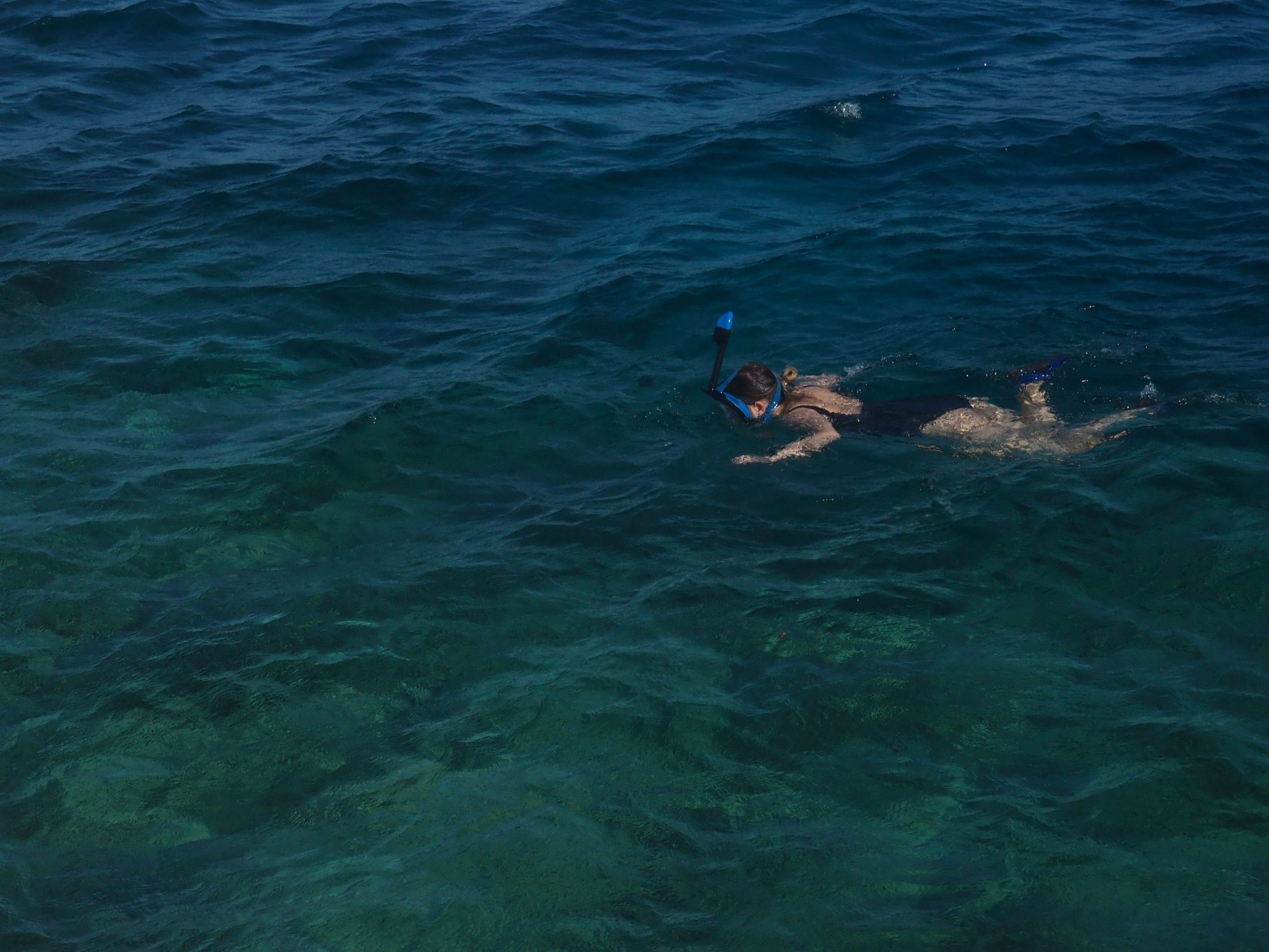 Una persona che fa snorkeling a Sapri